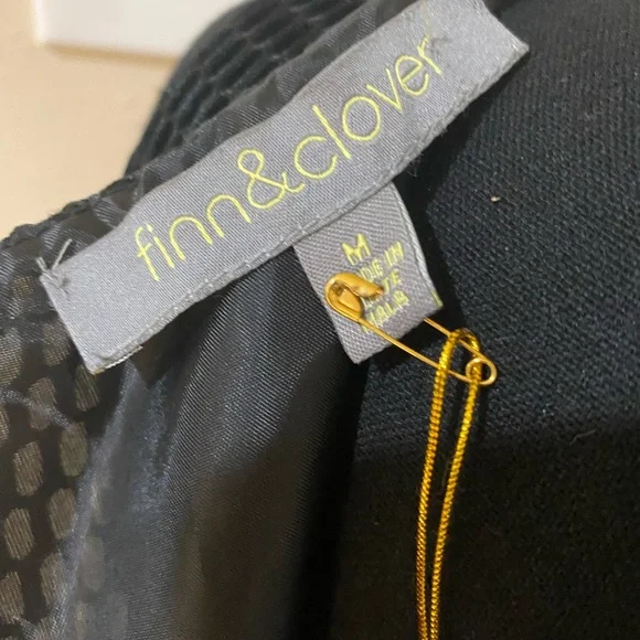 Finn & Clover Black Netted Overlay Skater Dress - Picture 6 of 7